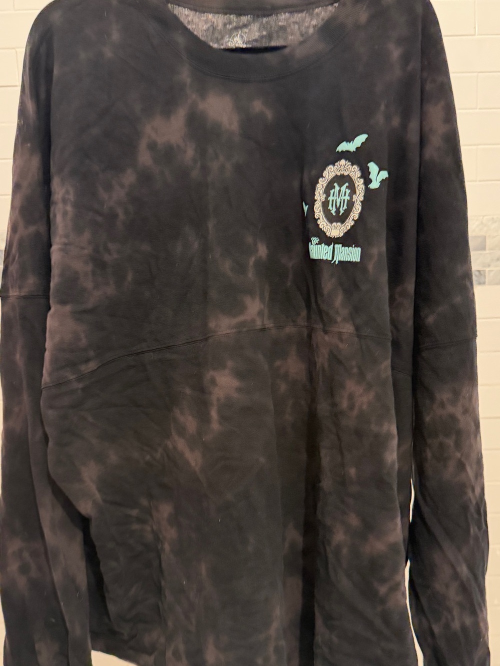 Haunted Mansion Graphic Tie-Dye Black Spirit Jersey glow in the dark